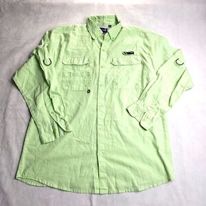 Spicy Tuna Cabo San Lucas Mint Green Fishing Button Down Shirt Size L
